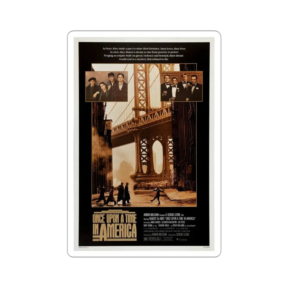 Once Upon a Time in America 1984 Movie Poster STICKER Vinyl Die-Cut Decal 4 Inch - The Sticker Space