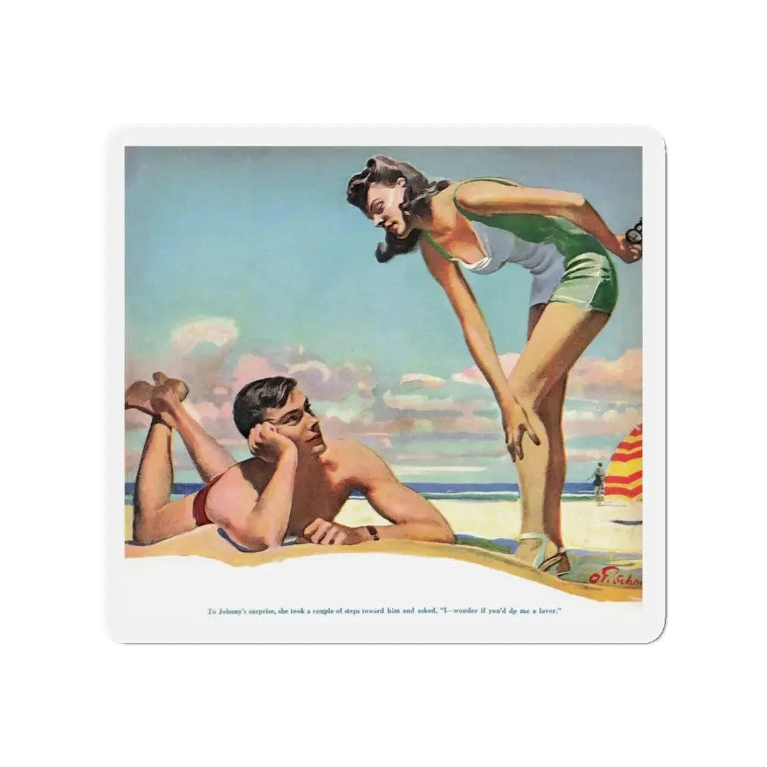 Once Upon a Week-End, Liberty, September 18, 1943 (Magazine Illustration) Refrigerator Magnet - The Sticker Space