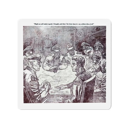 One Against A Thousand, Blue Book Magazine, February 1946 (Magazine Illustration) Refrigerator Magnet 3 Inch - The Sticker Space