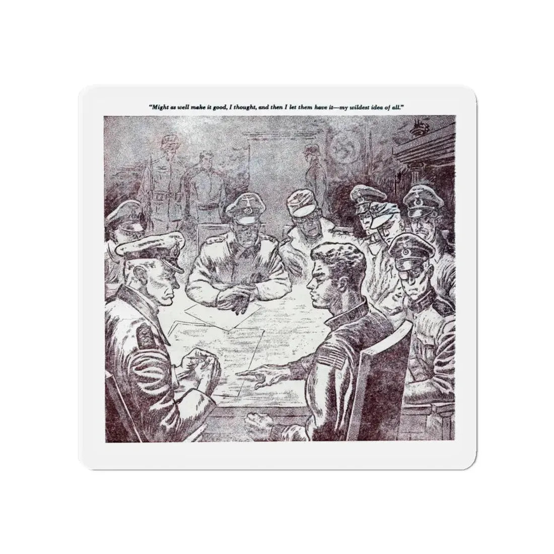 One Against A Thousand, Blue Book Magazine, February 1946 (Magazine Illustration) Refrigerator Magnet 4 Inch - The Sticker Space