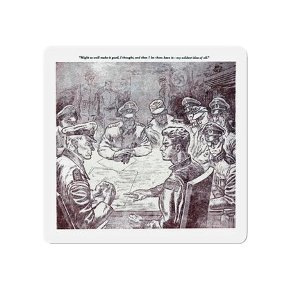 One Against A Thousand, Blue Book Magazine, February 1946 (Magazine Illustration) Refrigerator Magnet 5 Inch - The Sticker Space