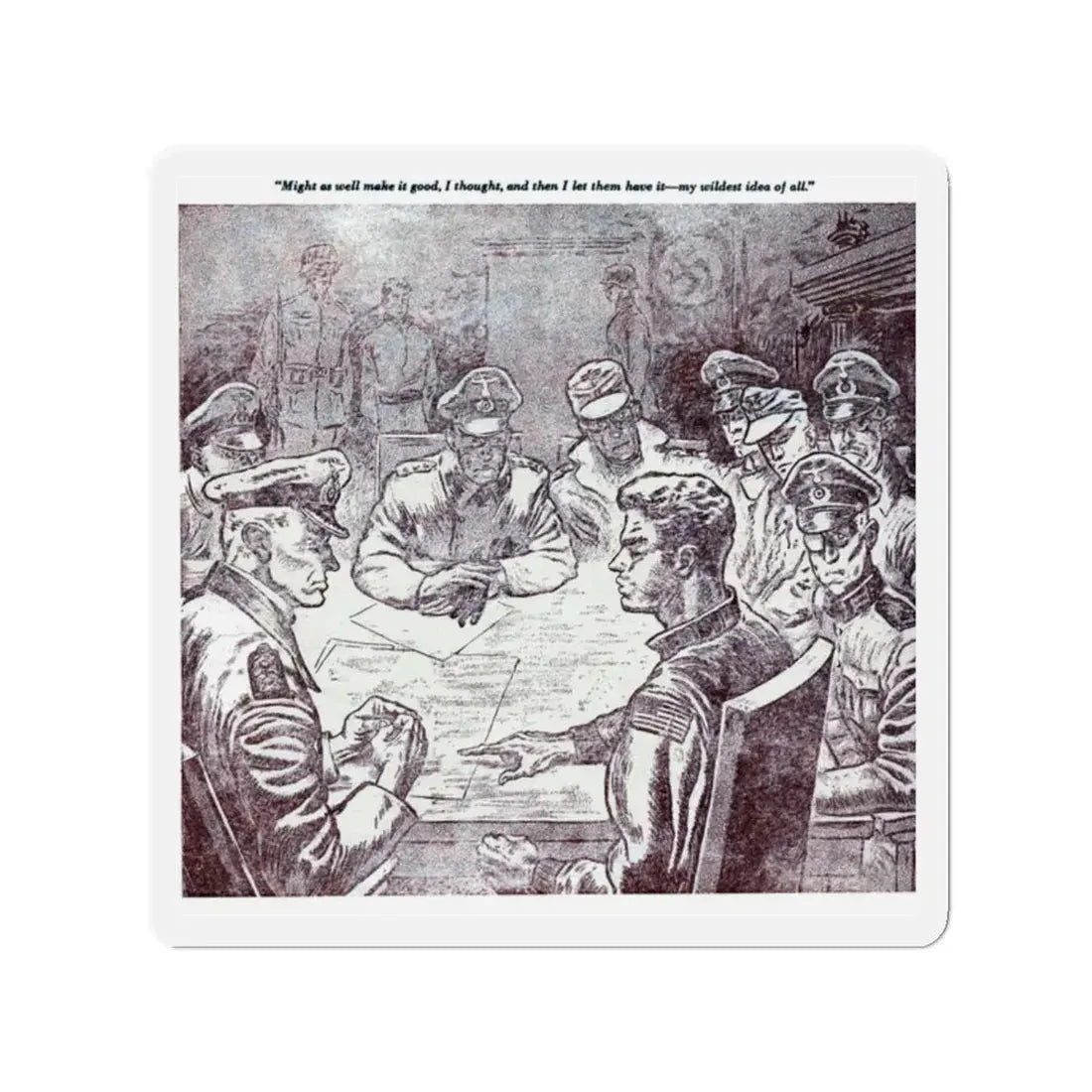 One Against A Thousand, Blue Book Magazine, February 1946 (Magazine Illustration) Refrigerator Magnet - The Sticker Space