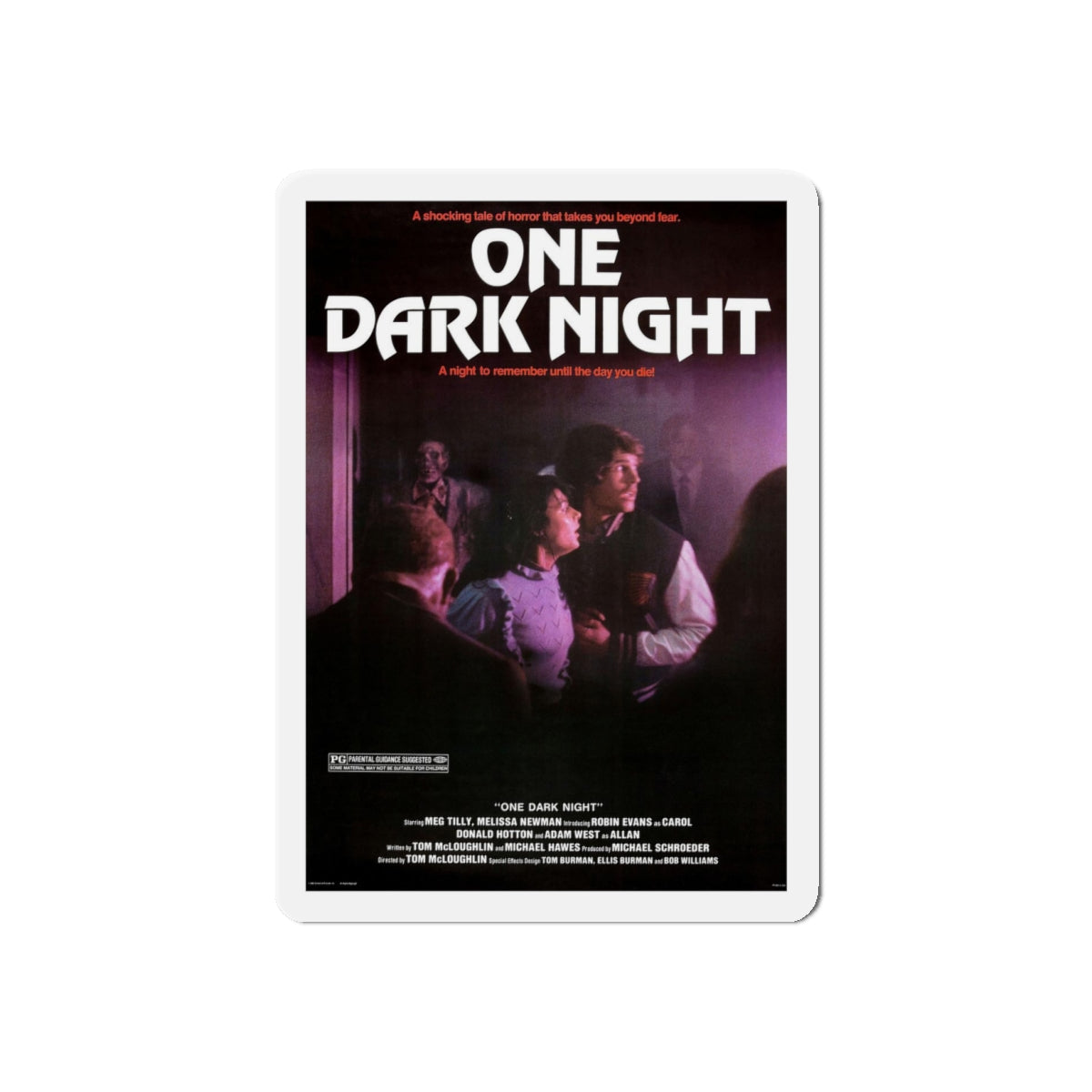 ONE DARK NIGHT 1982 Movie Poster - Refrigerator Magnet-4" x 4"-The Sticker Space