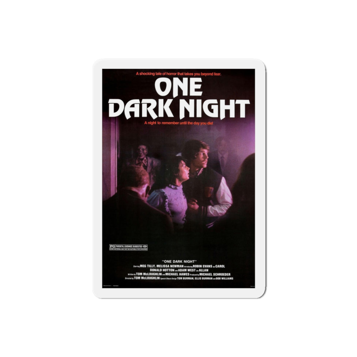 ONE DARK NIGHT 1982 Movie Poster - Refrigerator Magnet-6" × 6"-The Sticker Space