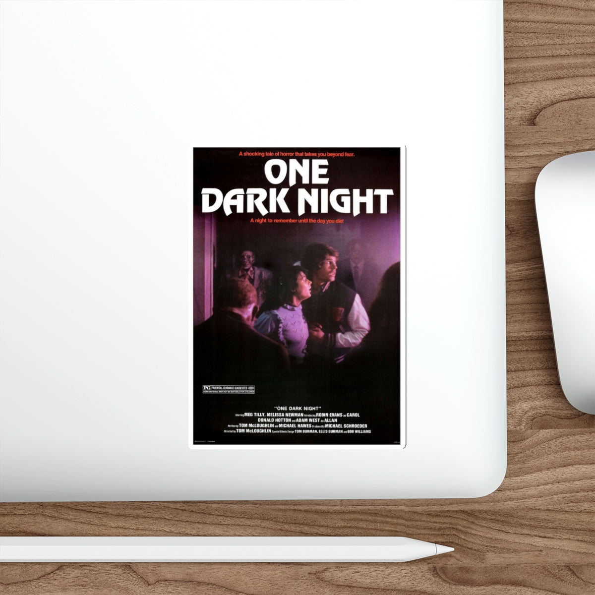 ONE DARK NIGHT 1982 Movie Poster STICKER Vinyl Die-Cut Decal-The Sticker Space