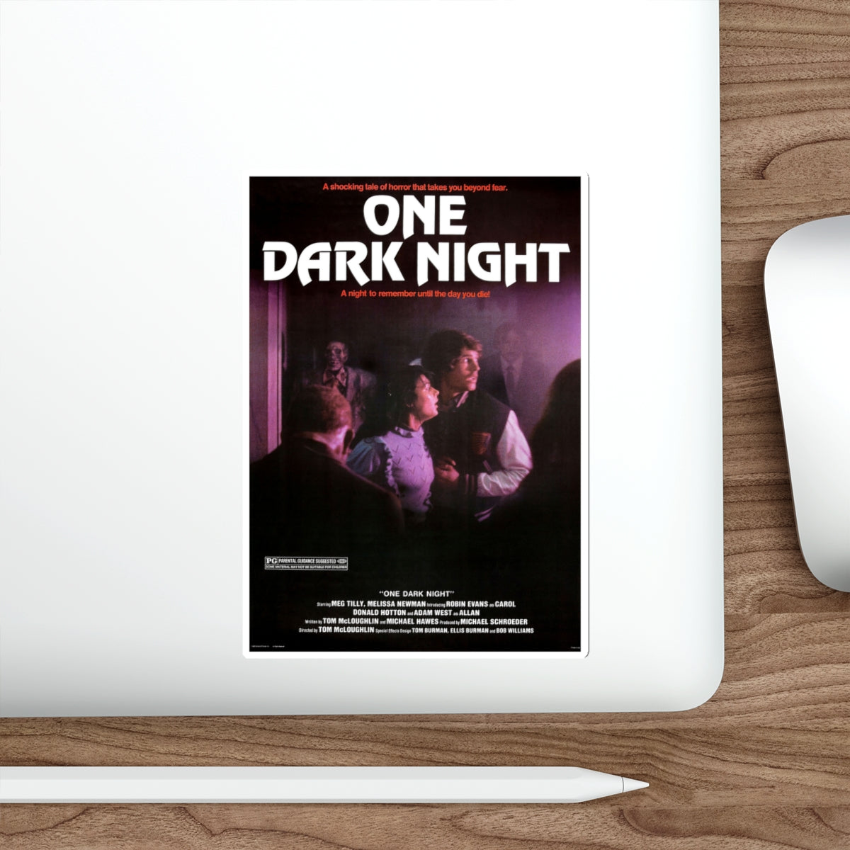 ONE DARK NIGHT 1982 Movie Poster STICKER Vinyl Die-Cut Decal-The Sticker Space