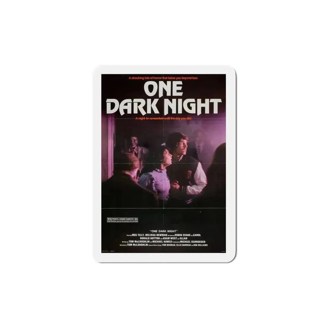One Dark Night 1983 Movie Poster Refrigerator Magnet 4 Inch - The Sticker Space