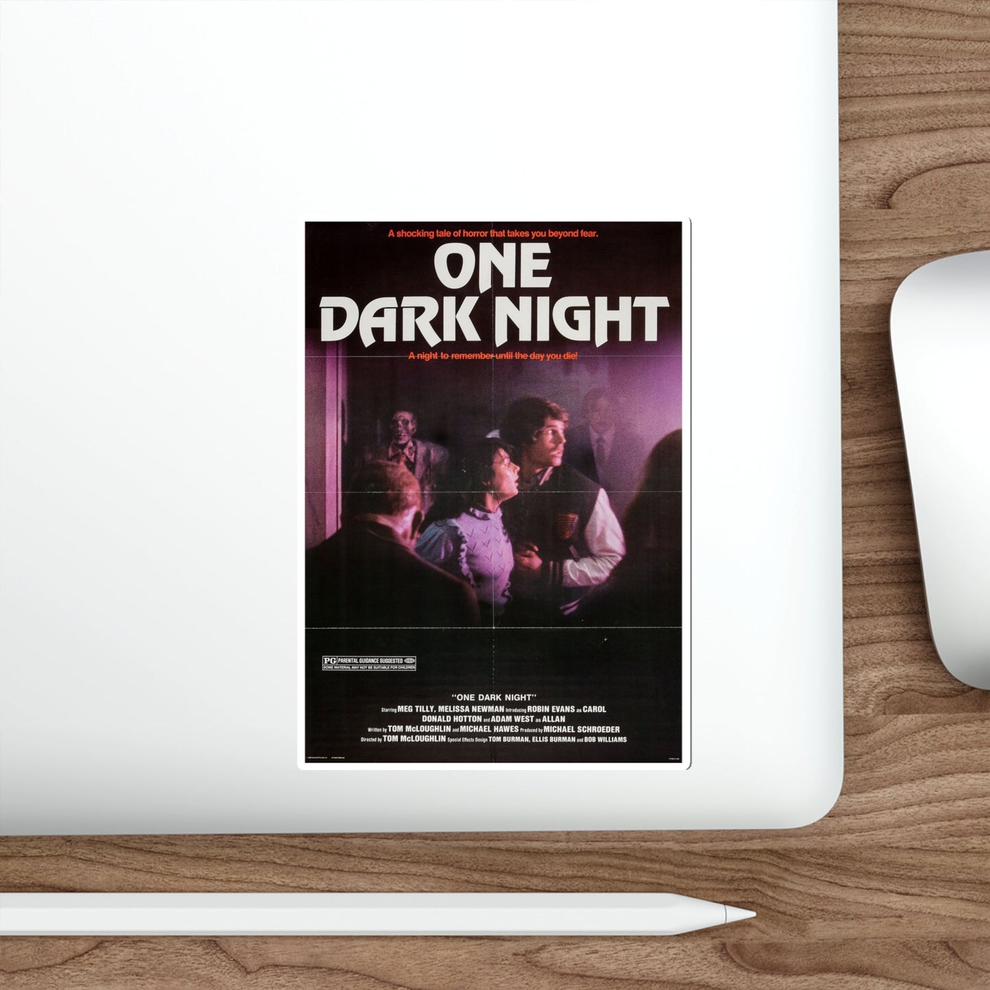 One Dark Night 1983 Movie Poster STICKER Vinyl Die-Cut Decal-The Sticker Space