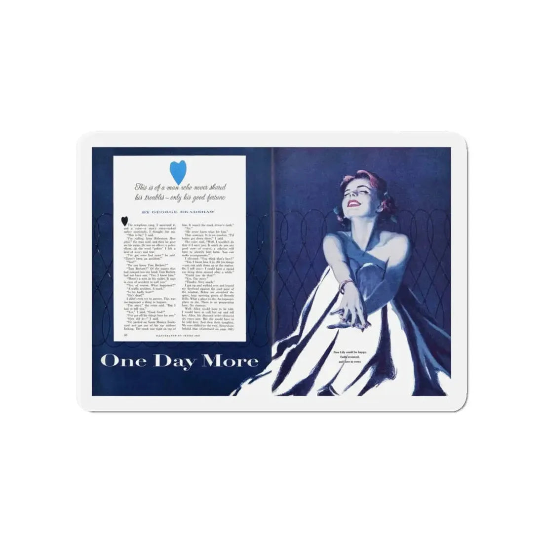 One Day More, Good Housekeeping, September 1953 (Magazine Illustration) Refrigerator Magnet 4 Inch - The Sticker Space