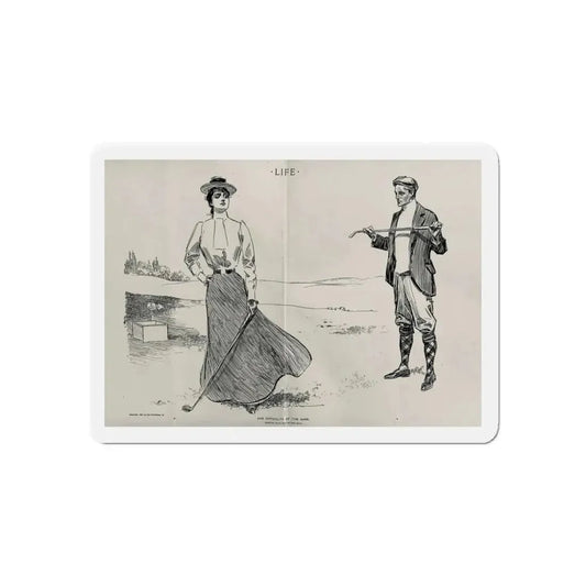 One Difficulty of the Game, Life magazine, September 21, 1899 (Magazine Illustration) Refrigerator Magnet 6 Inch - The Sticker Space