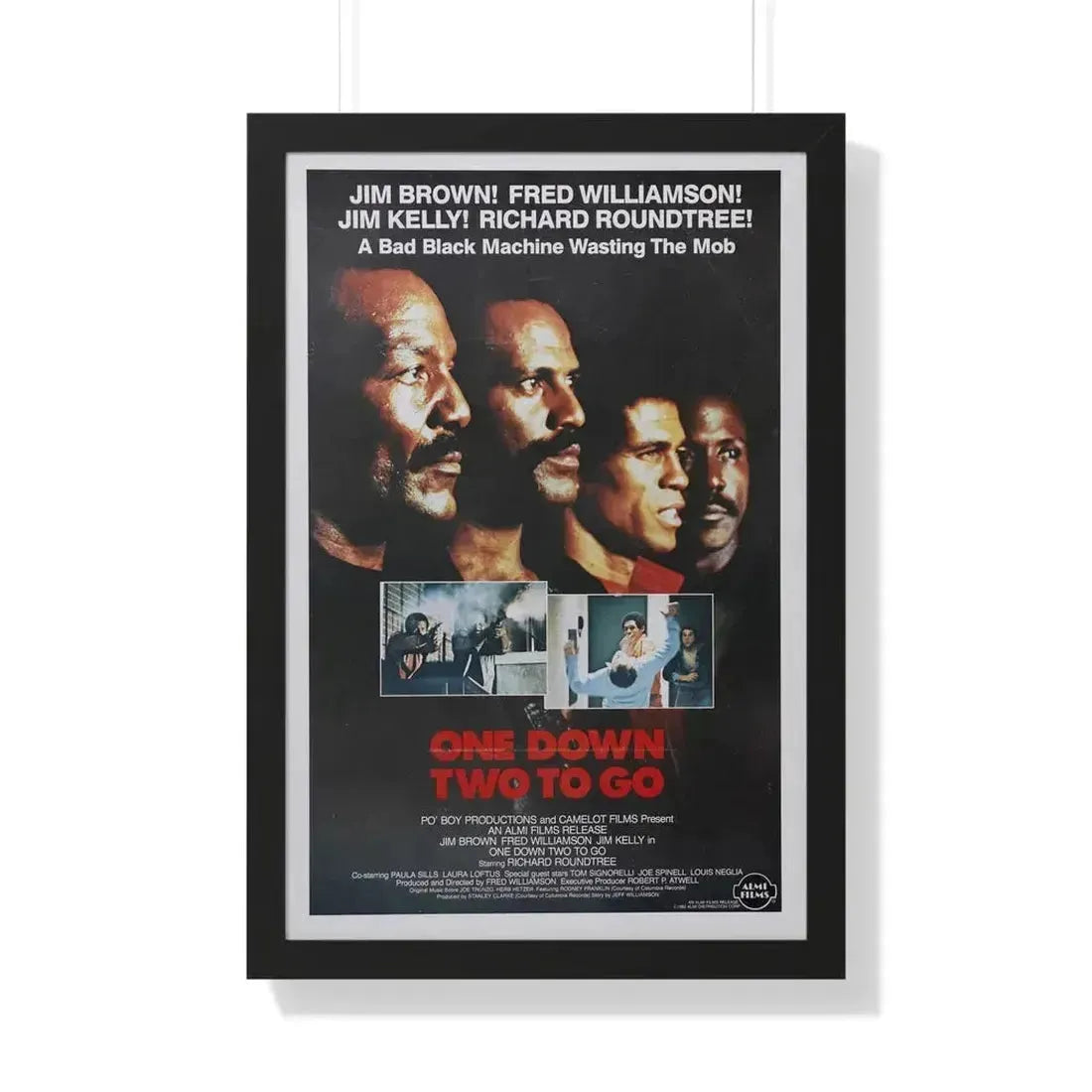 ONE DOWN, TWO TO GO 1982 - Framed Movie Poster 20" x 30" Black - The Sticker Space