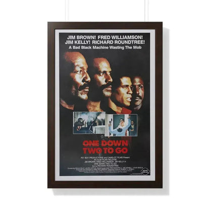 ONE DOWN, TWO TO GO 1982 - Framed Movie Poster 20" x 30" Walnut - The Sticker Space