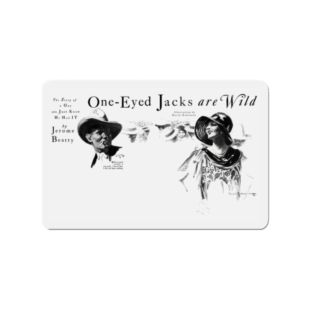 One-Eyed Jacks Are Wild (1), Cosmopolitan, December 1929 (Magazine Illustration) Refrigerator Magnet-2" x 2"-The Sticker Space