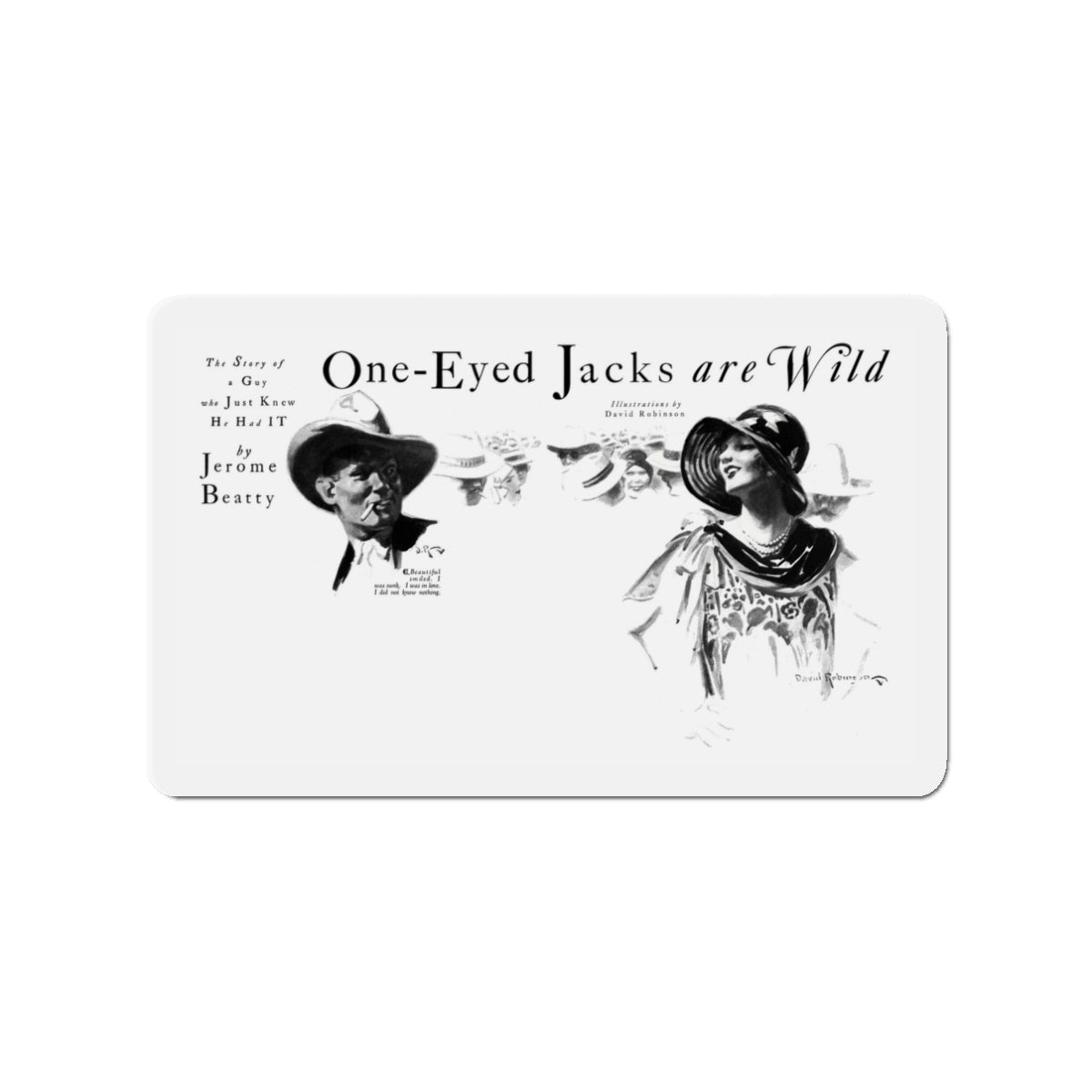 One-Eyed Jacks Are Wild (1), Cosmopolitan, December 1929 (Magazine Illustration) Refrigerator Magnet-3" x 3"-The Sticker Space