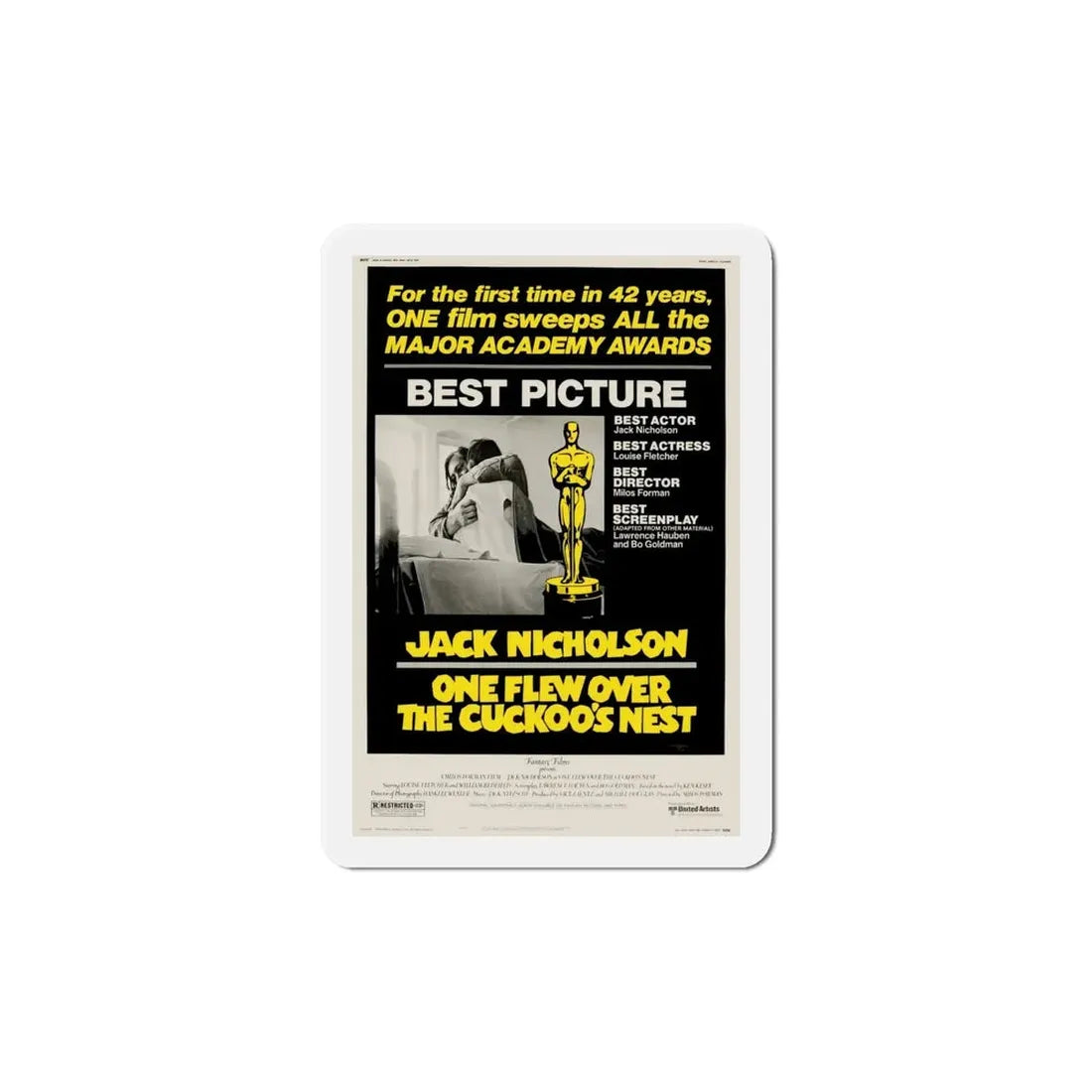 One Flew Over the Cuckoo's Nest 1975 2 Movie Poster Refrigerator Magnet - The Sticker Space
