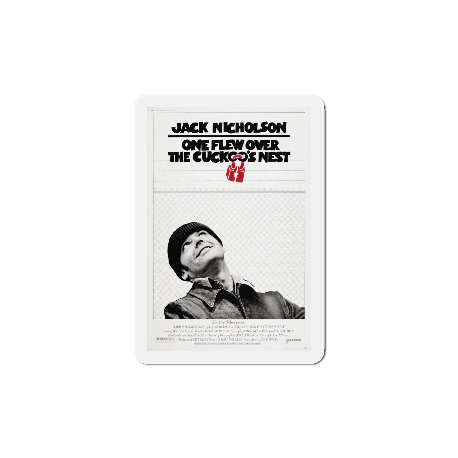 One Flew Over the Cuckoo's Nest 1975 Movie Poster Die-Cut Magnet-6 Inch-The Sticker Space