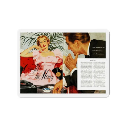 One for the Money, Ladies' Home Journal, January 1951 (Magazine Illustration) Refrigerator Magnet - The Sticker Space