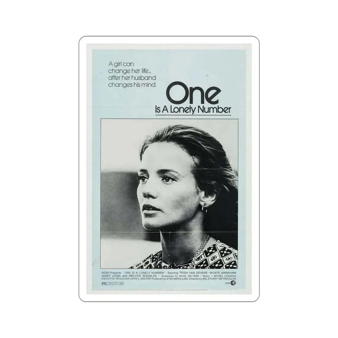 One Is a Lonely Number 1972 Movie Poster STICKER Vinyl Die-Cut Decal 6 Inch - The Sticker Space