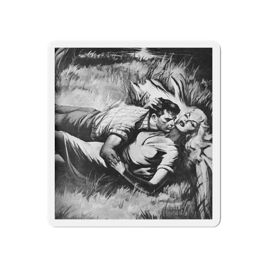 One Kiss Before I Die, Man's World, March 1958 (Magazine Illustration) Refrigerator Magnet 6 Inch Die-Cut - The Sticker Space