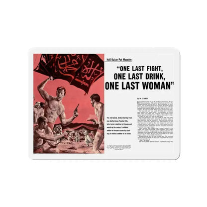 One Last Fight, One Last Drink, One Last Woman, Stag, July, 1960 (Magazine Illustration) Refrigerator Magnet 2 Inch - The Sticker Space