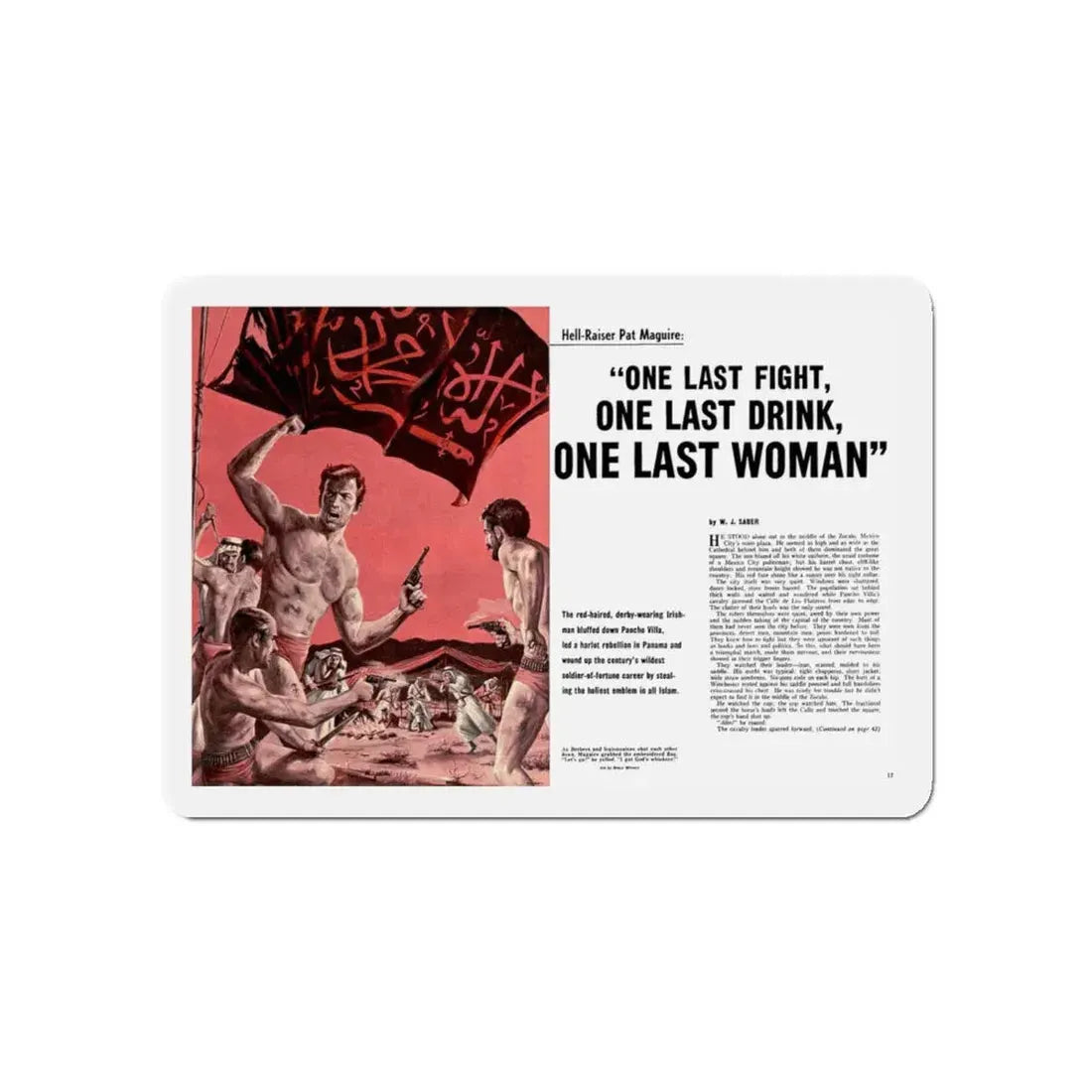 One Last Fight, One Last Drink, One Last Woman, Stag, July, 1960 (Magazine Illustration) Refrigerator Magnet - The Sticker Space