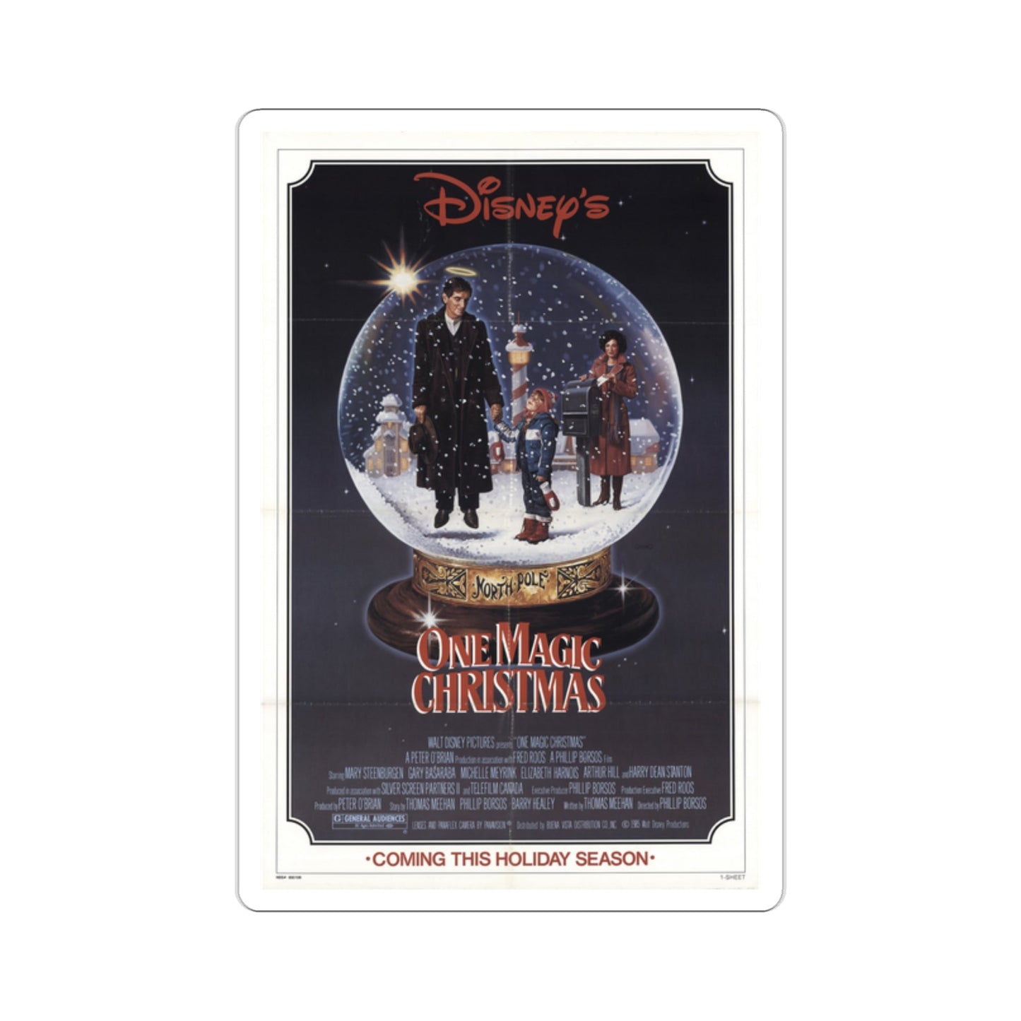 One Magic Christmas 1985 Movie Poster STICKER Vinyl Die-Cut Decal-2 Inch-The Sticker Space