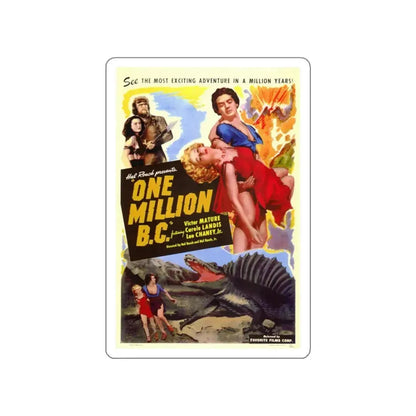ONE MILLION B.C. 1940 Movie Poster STICKER Vinyl Die-Cut Decal 4 Inch - The Sticker Space