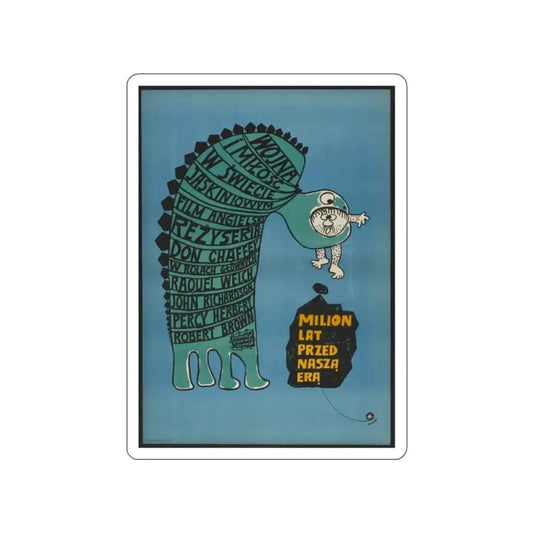 ONE MILLION YEARS B.C (POLISH) 1986 Movie Poster STICKER Vinyl Die-Cut Decal 2 Inch - The Sticker Space