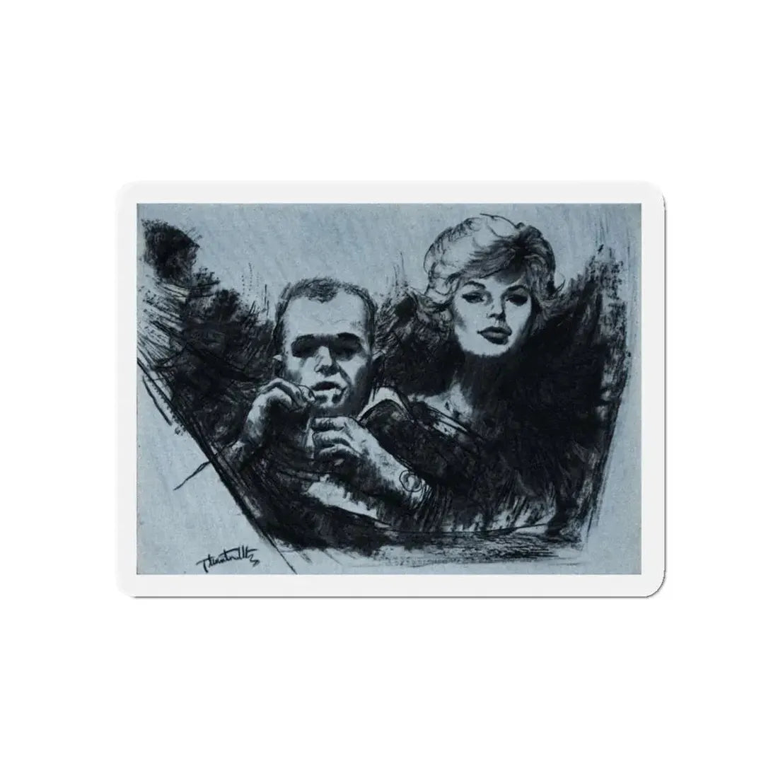 One Monday We Killed Them All (2), Cosmopolitan, November 1961 (Magazine Illustration) Refrigerator Magnet 5 Inch - The Sticker Space