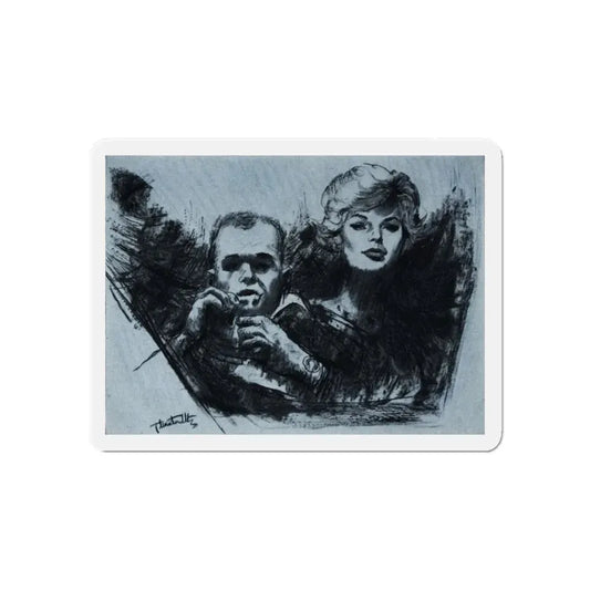 One Monday We Killed Them All (2), Cosmopolitan, November 1961 (Magazine Illustration) Refrigerator Magnet 6 Inch - The Sticker Space