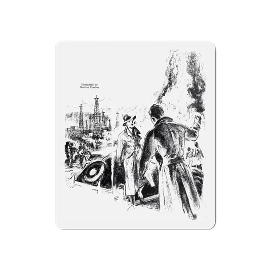 One More Fire, Blue Book Magazine, February 1940 (Magazine Illustration) Refrigerator Magnet 6 Inch - The Sticker Space