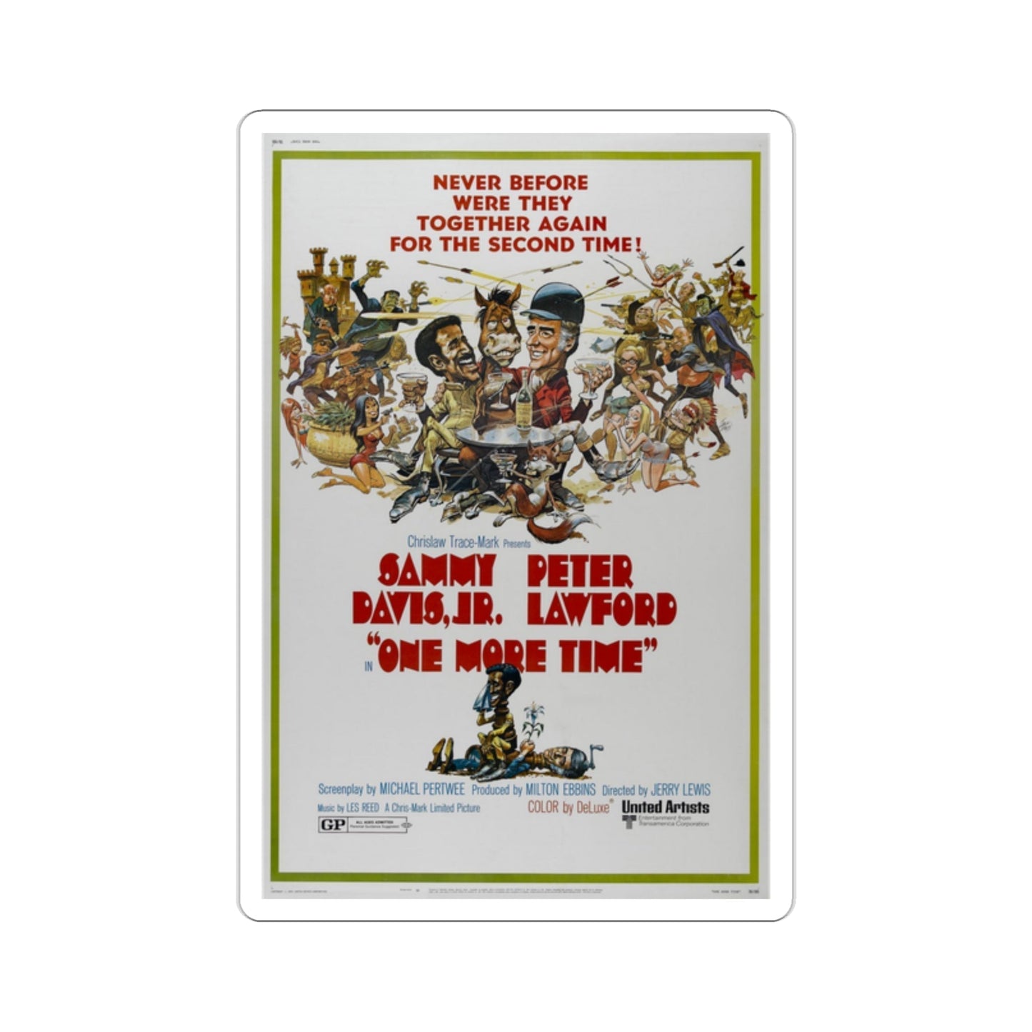 One More Time 1970 Movie Poster STICKER Vinyl Die-Cut Decal-2 Inch-The Sticker Space