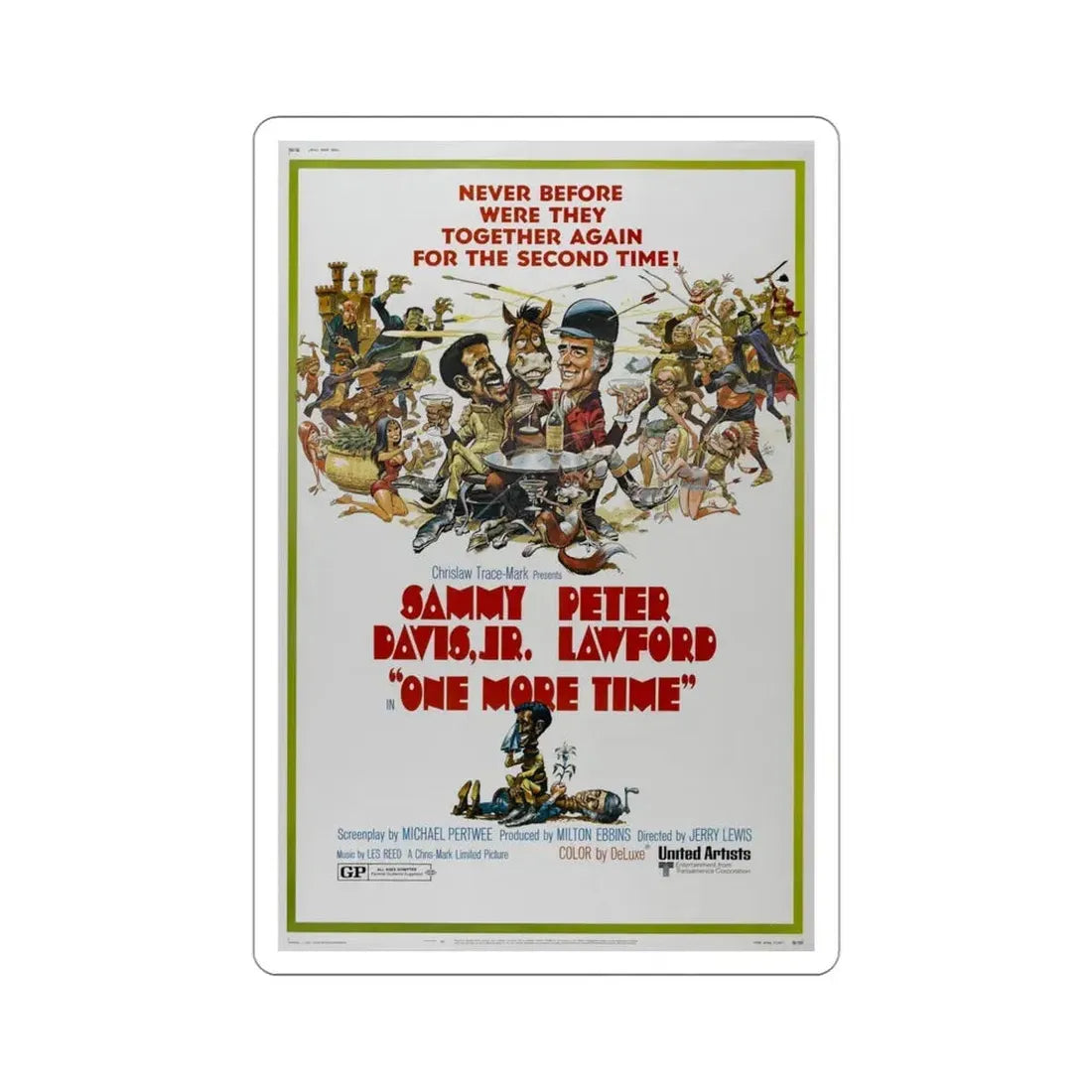 One More Time 1970 Movie Poster STICKER Vinyl Die-Cut Decal 4 Inch - The Sticker Space