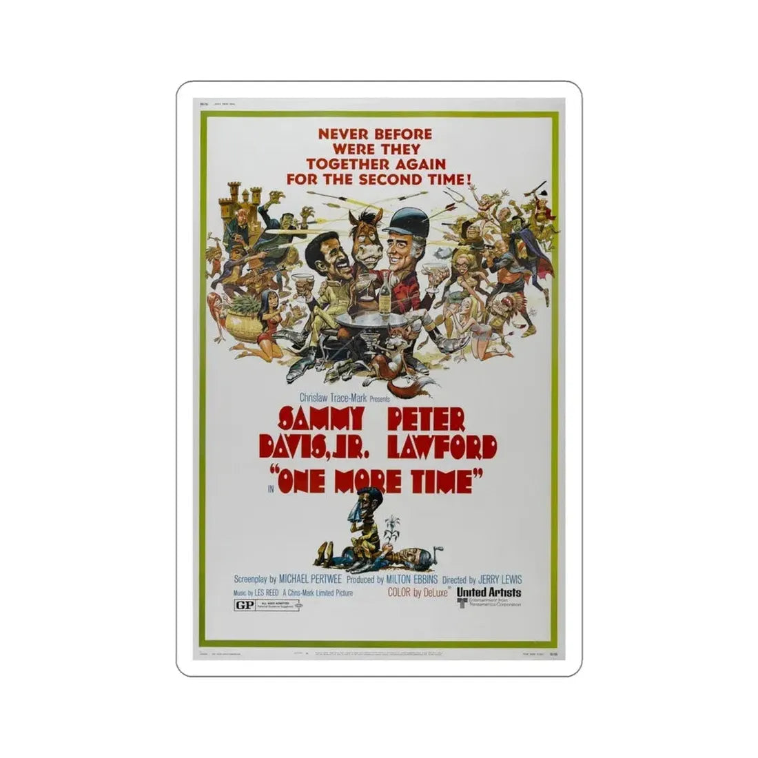 One More Time 1970 Movie Poster STICKER Vinyl Die-Cut Decal 6 Inch - The Sticker Space