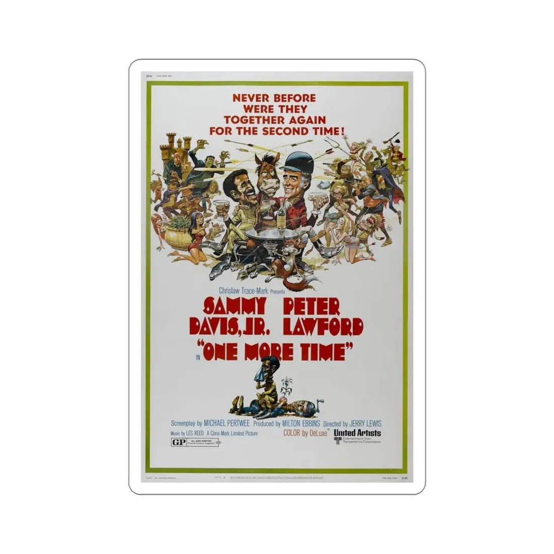 One More Time 1970 Movie Poster STICKER Vinyl Die-Cut Decal - The Sticker Space