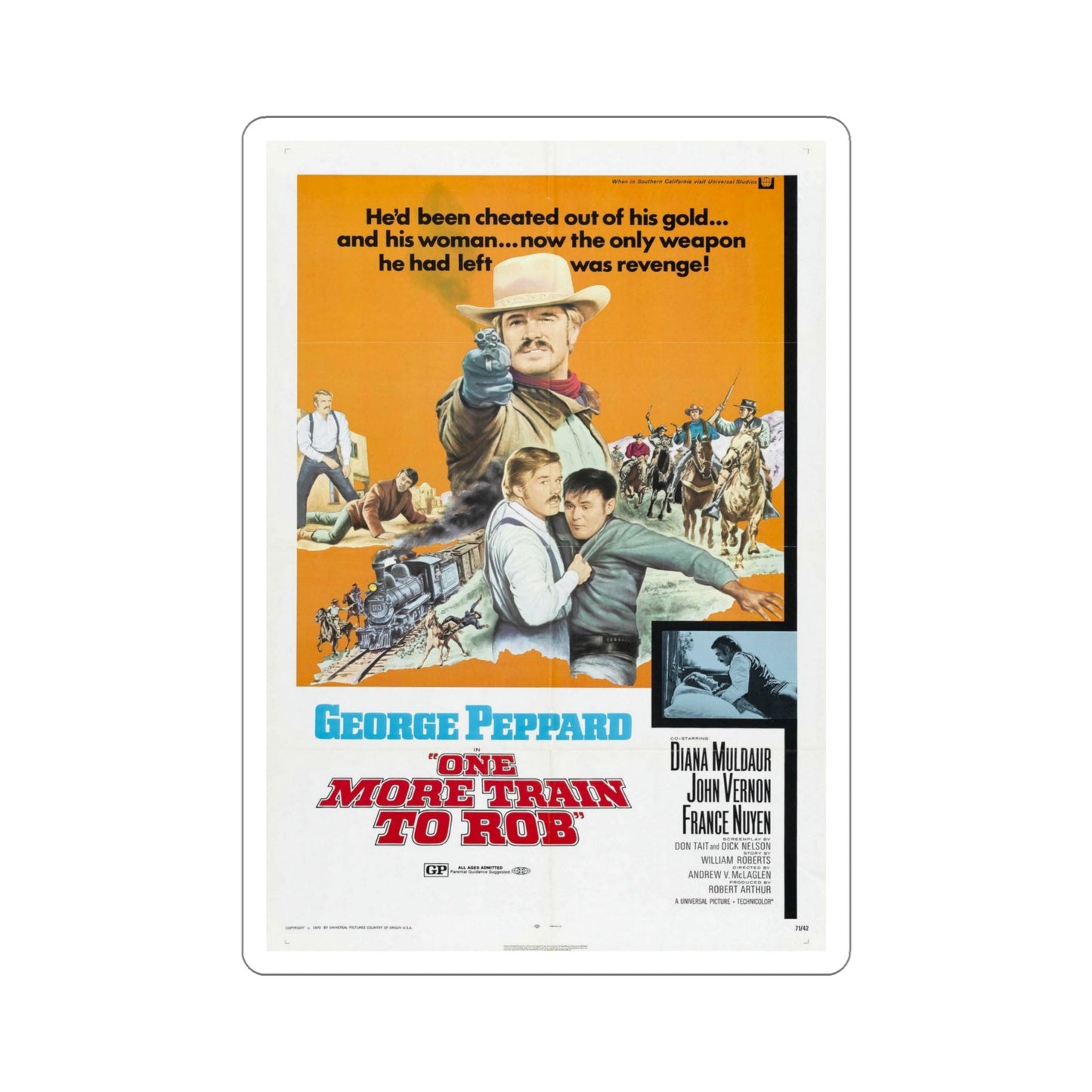 One More Train to Rob 1971 Movie Poster STICKER Vinyl Die-Cut Decal-6 Inch-The Sticker Space