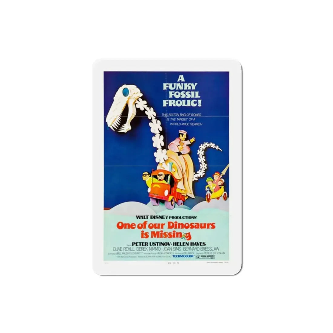 One of Our Dinosaurs Is Missing 1975 Movie Poster Refrigerator Magnet - The Sticker Space