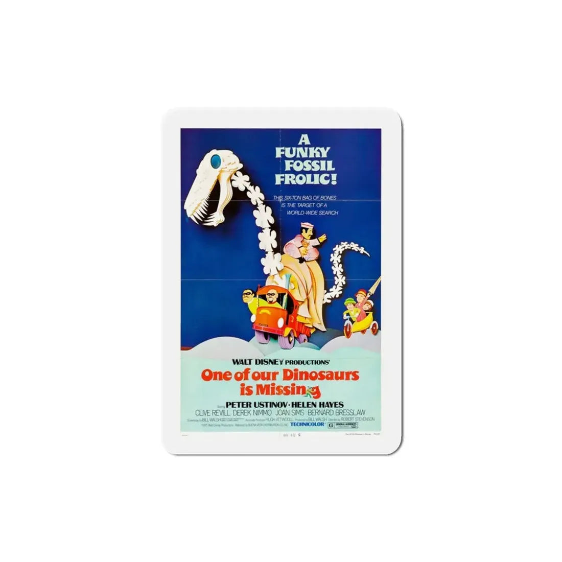 One of Our Dinosaurs Is Missing 1975 Movie Poster Refrigerator Magnet - The Sticker Space
