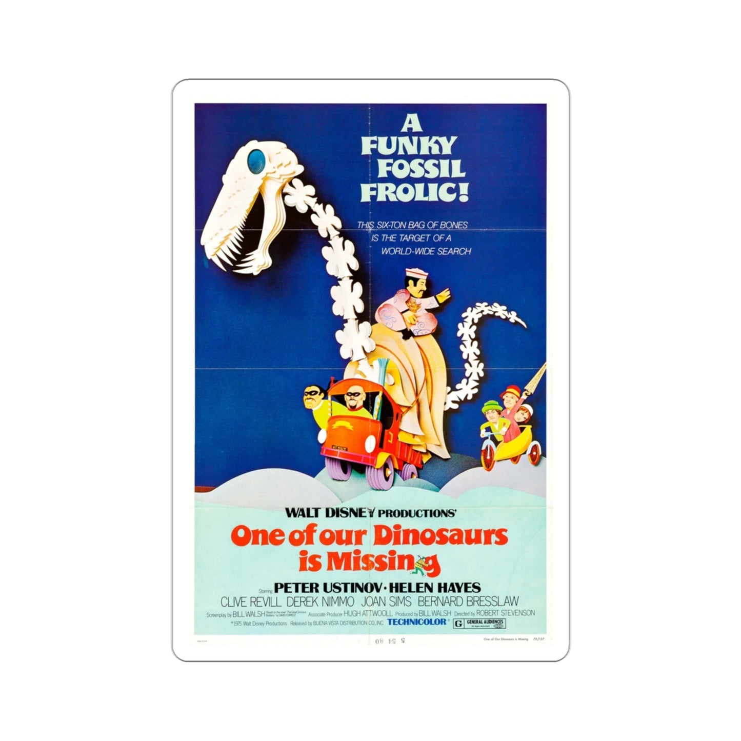 One of Our Dinosaurs Is Missing 1975 Movie Poster STICKER Vinyl Die-Cut Decal-3 Inch-The Sticker Space