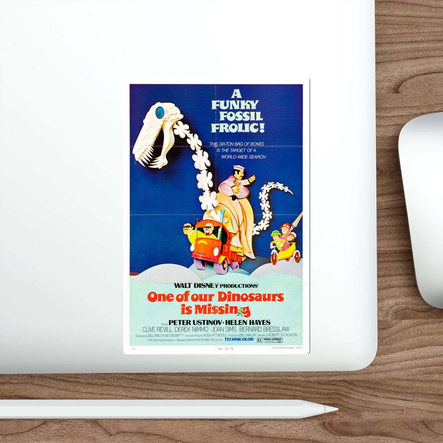 One of Our Dinosaurs Is Missing 1975 Movie Poster STICKER Vinyl Die-Cut Decal-The Sticker Space