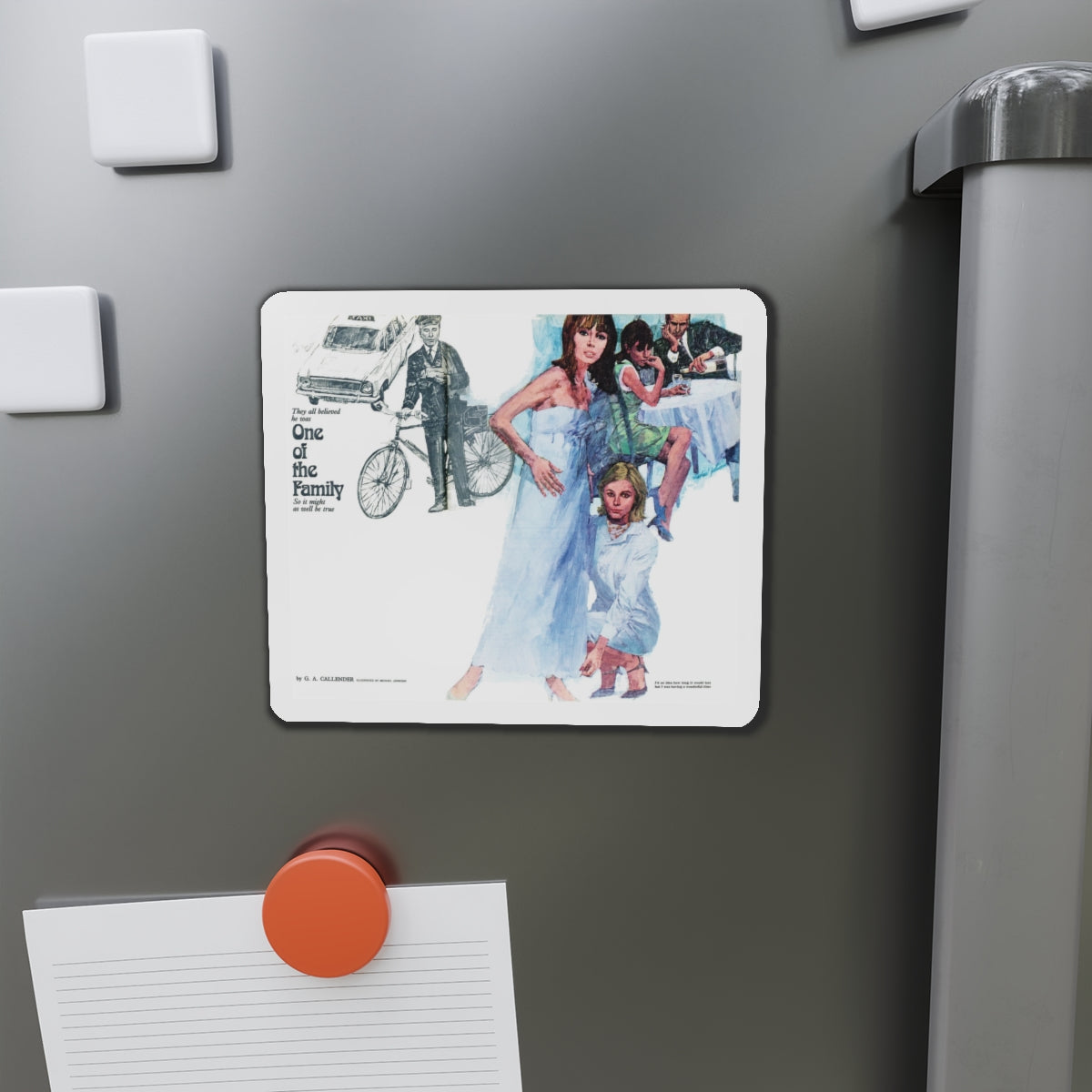 One of the Family by G. A. Callender (Magazine Illustration) Refrigerator Magnet-The Sticker Space