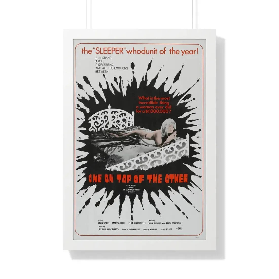 ONE ON TOP OF THE OTHER 1969 - Framed Movie Poster - The Sticker Space