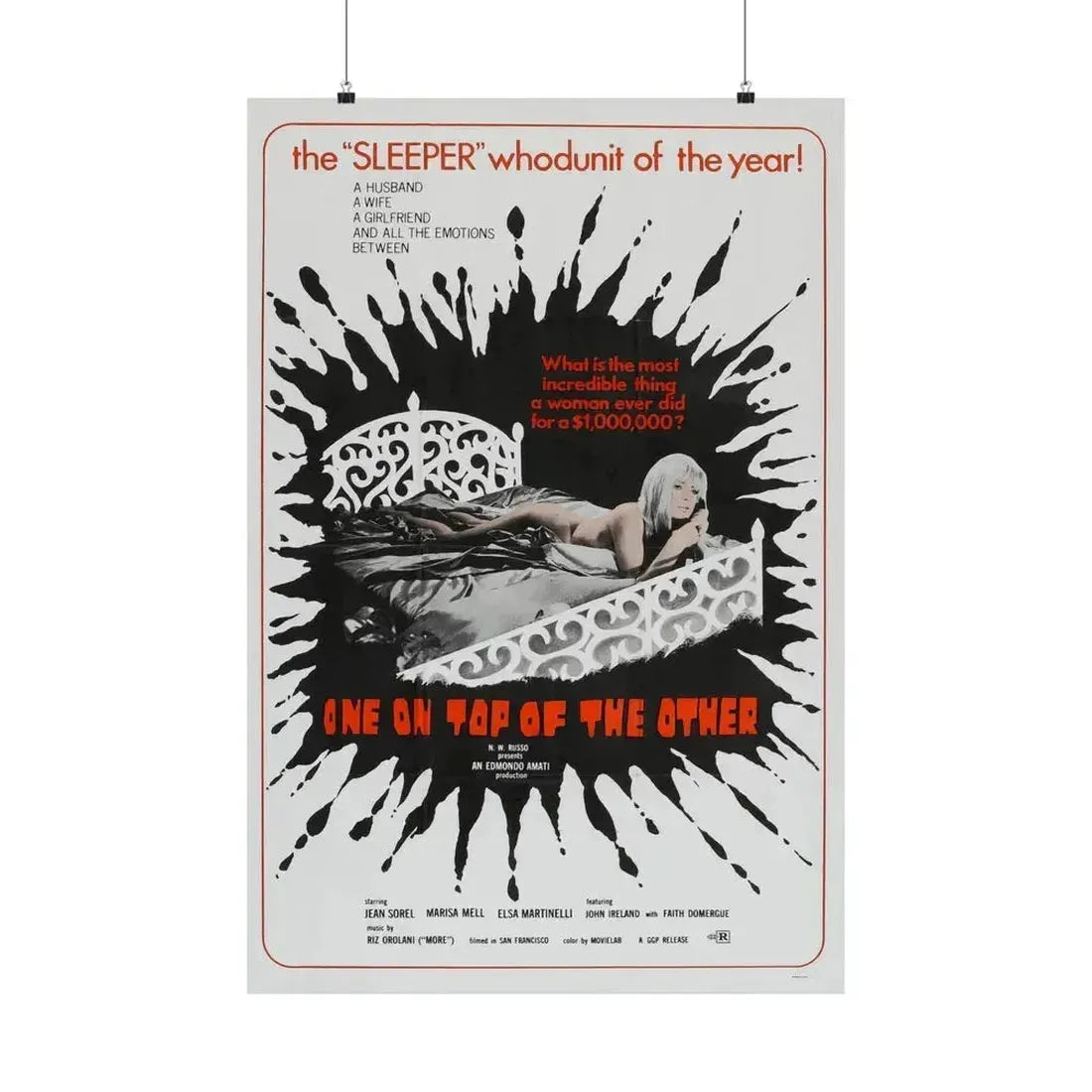 ONE ON TOP OF THE OTHER 1969 - Paper Movie Poster 24″ x 36″ Matte - The Sticker Space