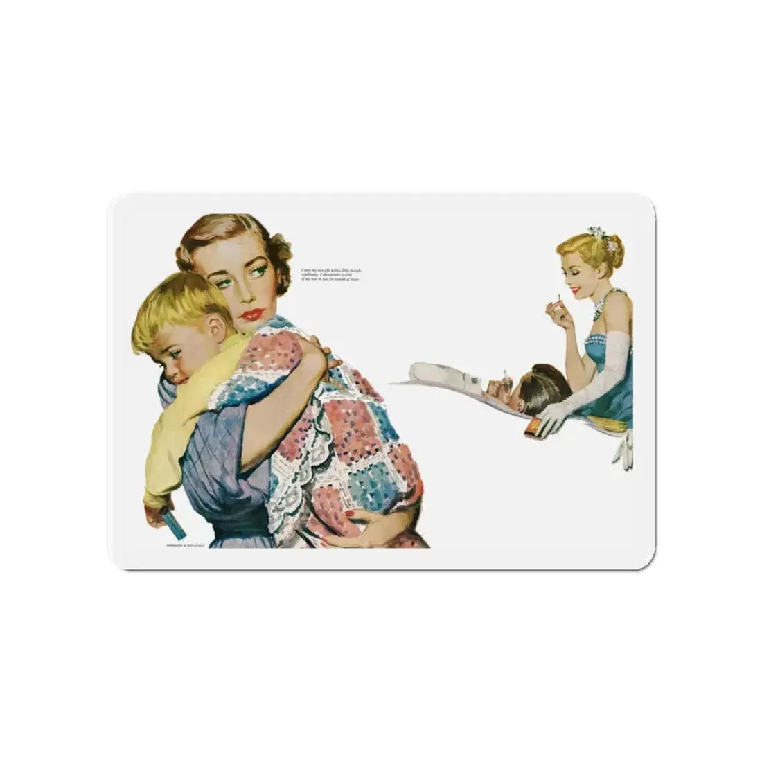 One Sunny Day, McCalls magazine Illustration, 1952 (Magazine Illustration) Refrigerator Magnet 4 Inch - The Sticker Space