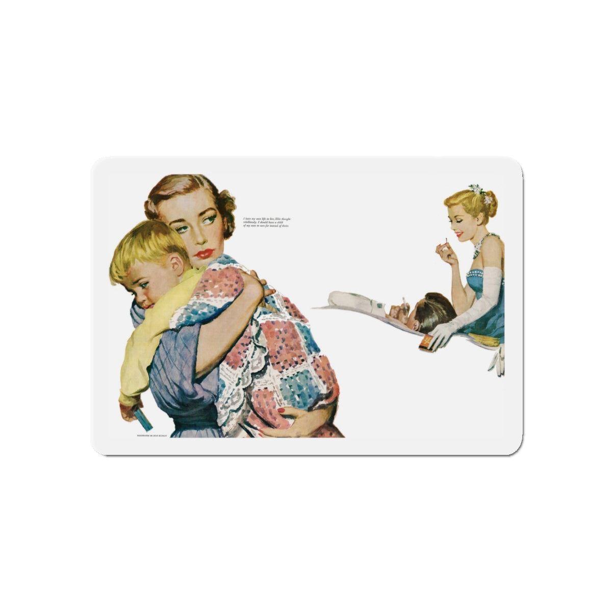 One Sunny Day, McCalls magazine Illustration, 1952 (Magazine Illustration) Refrigerator Magnet-5" x 5"-The Sticker Space