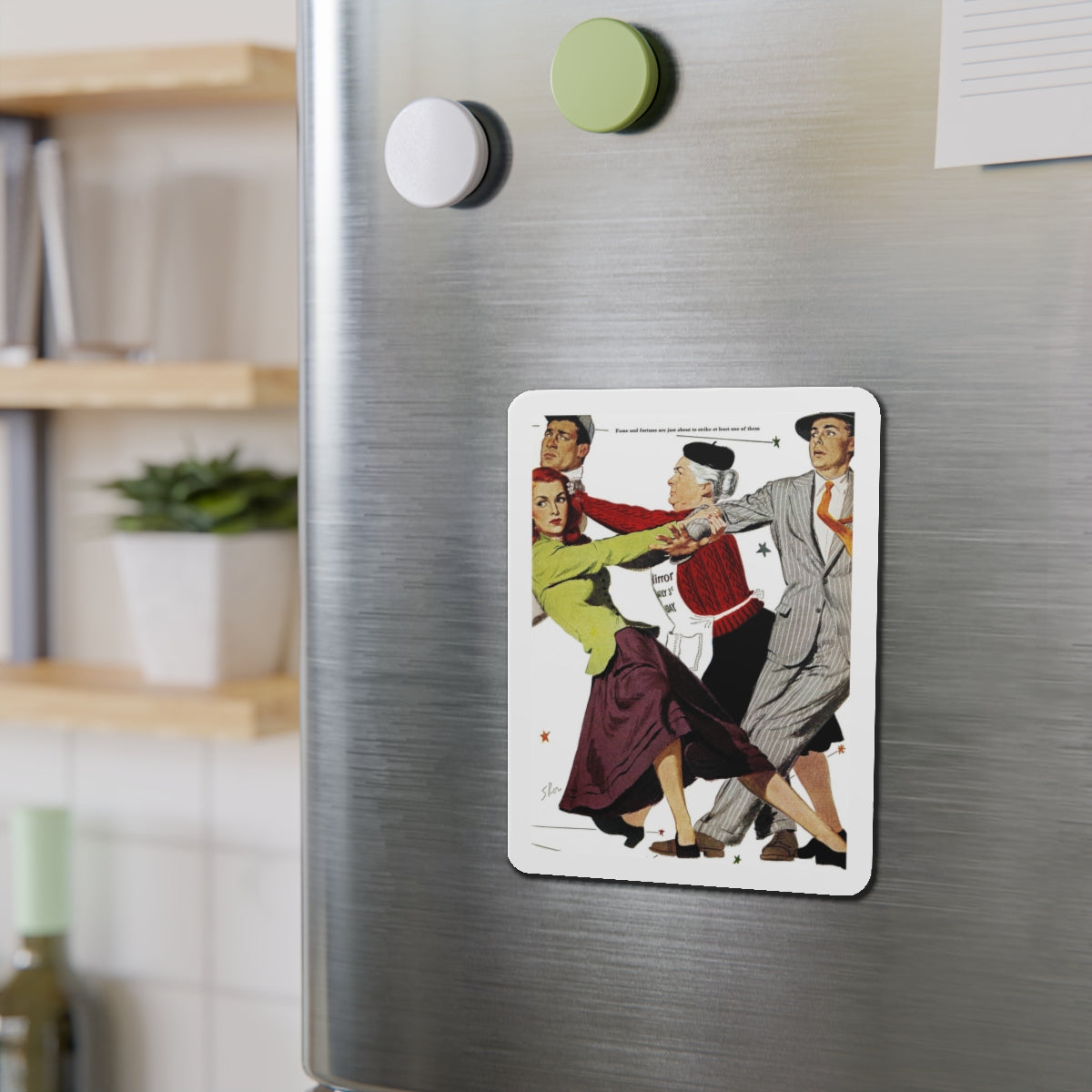 One Thing In Common, Good Housekeeping, January 1949 (Magazine Illustration) Refrigerator Magnet-The Sticker Space