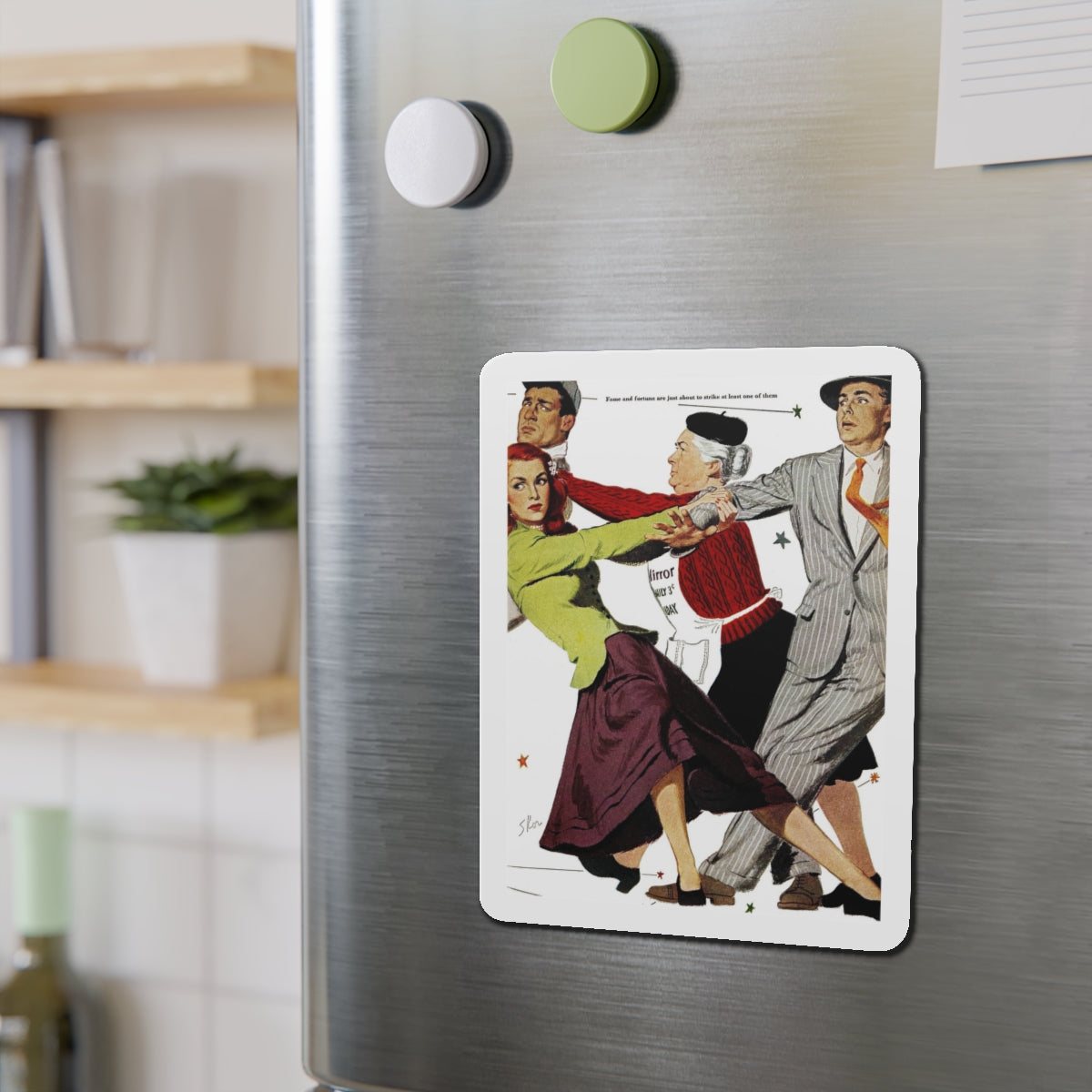 One Thing In Common, Good Housekeeping, January 1949 (Magazine Illustration) Refrigerator Magnet-The Sticker Space