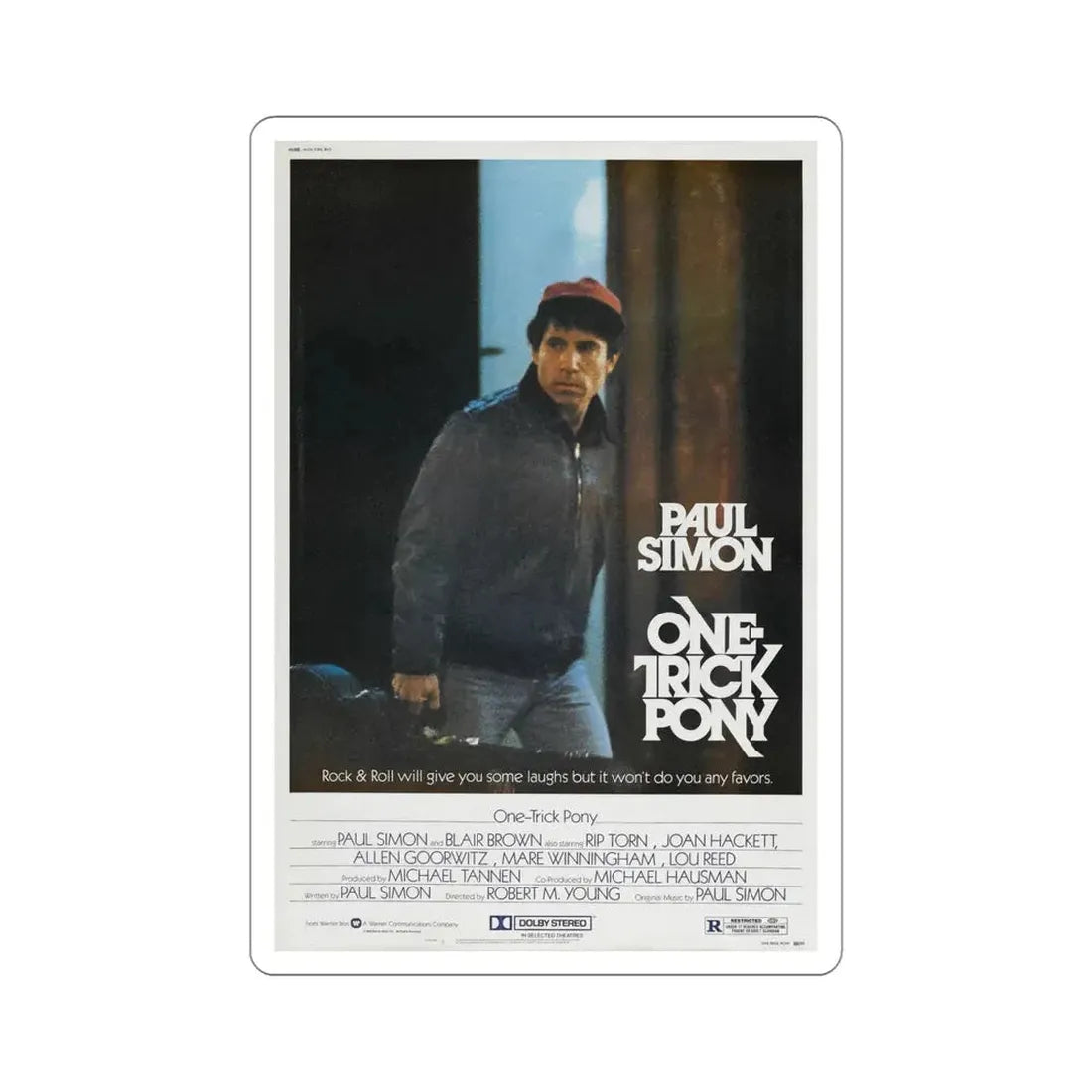 One Trick Pony 1980 Movie Poster STICKER Vinyl Die-Cut Decal 5 Inch - The Sticker Space