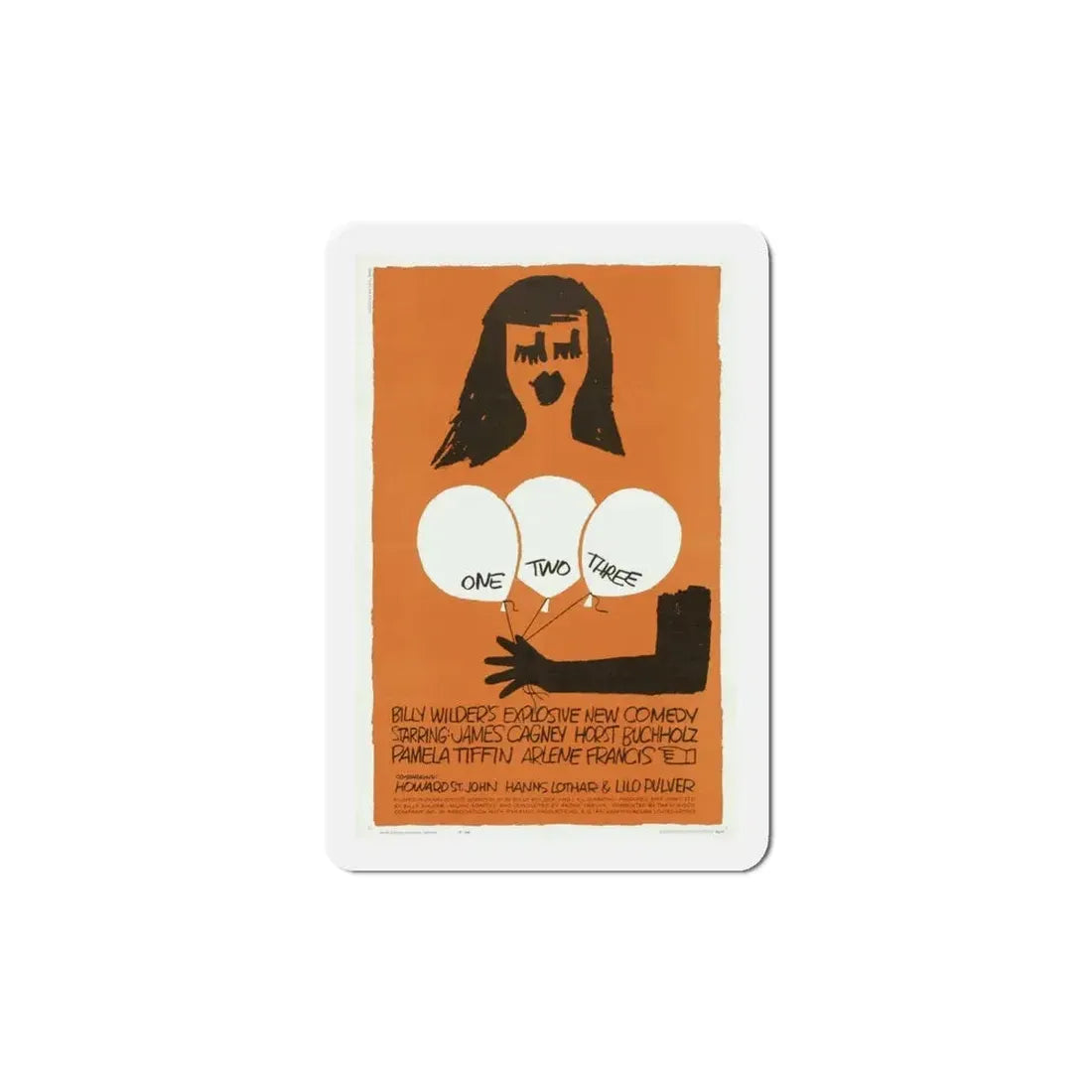 One Two Three 1961 Movie Poster Refrigerator Magnet 5 Inch - The Sticker Space