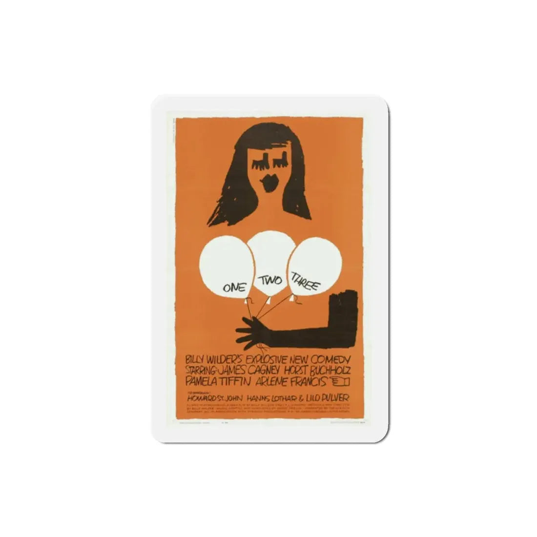 One Two Three 1961 Movie Poster Refrigerator Magnet - The Sticker Space